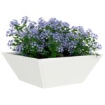 vidaXL Plastová súprava kvetináčov Biela Plast 40 x 40 x 15 cm – Obrázok 3