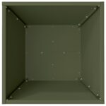 vidaXL Kovový kvetináč Olivová farba Kov 40 x 40 x 15 cm Obdĺžnikový – Obrázok 8