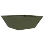 vidaXL Záhradný kvetináč 5 pcs Olivová zelená 40 x 40 x 15 cm – Obrázok 5
