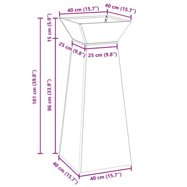 vidaXL Stojan na rastliny Zinkovaná oceľ 40 x 40 x 101 cm – Obrázok 13