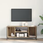 vidaXL TV stojan Dub Inžinierske drevo, kov 102 x 35 x 45 cm Obdĺžnikový – Obrázok 4