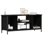 vidaXL Čierne dubové zábavné centrum Čierny dub Kompozitné drevo, kov – Obrázok 3