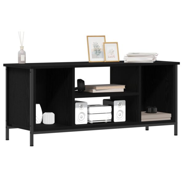 vidaXL Čierne dubové zábavné centrum Čierny dub Kompozitné drevo, kov – Obrázok 3