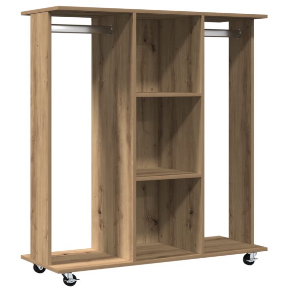 873908_2.jpg vidaXL Skriňa na kolieskach s povrchom z dubového dreva 102x38x110 cm z inžinierskeho dreva – Obrázok 2