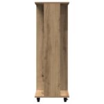 vidaXL Skriňa na kolieskach s povrchom z dubového dreva 102x38x110 cm z inžinierskeho dreva – Obrázok 6