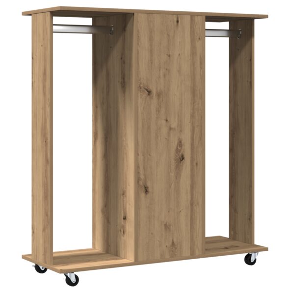 873908_7.jpg vidaXL Skriňa na kolieskach s povrchom z dubového dreva 102x38x110 cm z inžinierskeho dreva – Obrázok 7