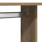 vidaXL Skriňa na kolieskach s povrchom z dubového dreva 102x38x110 cm z inžinierskeho dreva – Obrázok 8