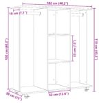 vidaXL Šatník na kolieskach Čierny dub 102x38x110 cm z inžinierskeho dreva – Obrázok 10
