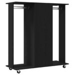 vidaXL Šatník na kolieskach Čierny dub 102x38x110 cm z inžinierskeho dreva – Obrázok 7