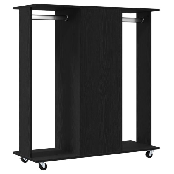 vidaXL Šatník na kolieskach Čierny dub 102x38x110 cm z inžinierskeho dreva – Obrázok 7