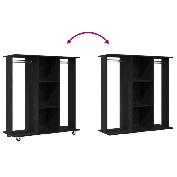 vidaXL Šatník na kolieskach Čierny dub 102x38x110 cm z inžinierskeho dreva – Obrázok 9