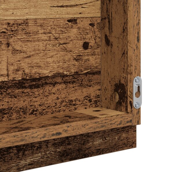 vidaXL LED zrkadlo do kúpeľne Stare drevo 40x8.5x37 cm Drevotrieska – Obrázok 7