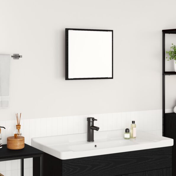 875413_1.jpg vidaXL LED zrkadlo do kúpeľne čierny dub 40x8,5x37 cm Zariadené drevo – Obrázok 1