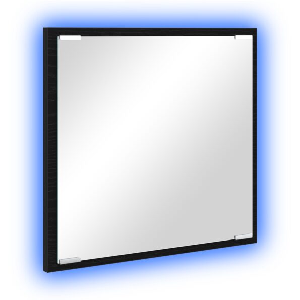 875413_2.jpg vidaXL LED zrkadlo do kúpeľne čierny dub 40x8,5x37 cm Zariadené drevo – Obrázok 2
