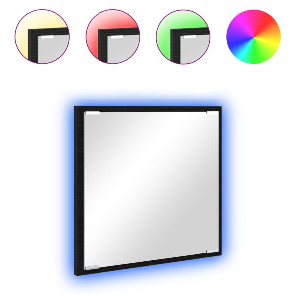875413_3.jpg vidaXL LED zrkadlo do kúpeľne čierny dub 40x8,5x37 cm Zariadené drevo – Obrázok 3