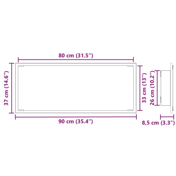vidaXL Zrkadlo do kúpeľne Umelecký dub Kompozitné drevo, sklo – Obrázok 10
