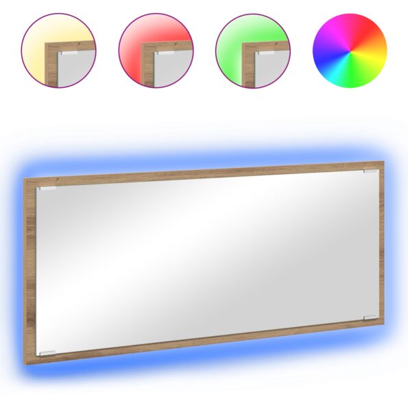 vidaXL Zrkadlo do kúpeľne Umelecký dub Kompozitné drevo, sklo – Obrázok 3