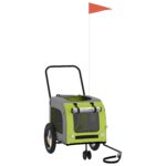 vidaXL Zelený kočík pre psov Polyester, Oceľ 124 x 53 x 53 cm Skladací – Obrázok 11