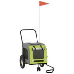 vidaXL Zelený kočík pre psov Polyester, Oceľ 124 x 53 x 53 cm Skladací – Obrázok 2