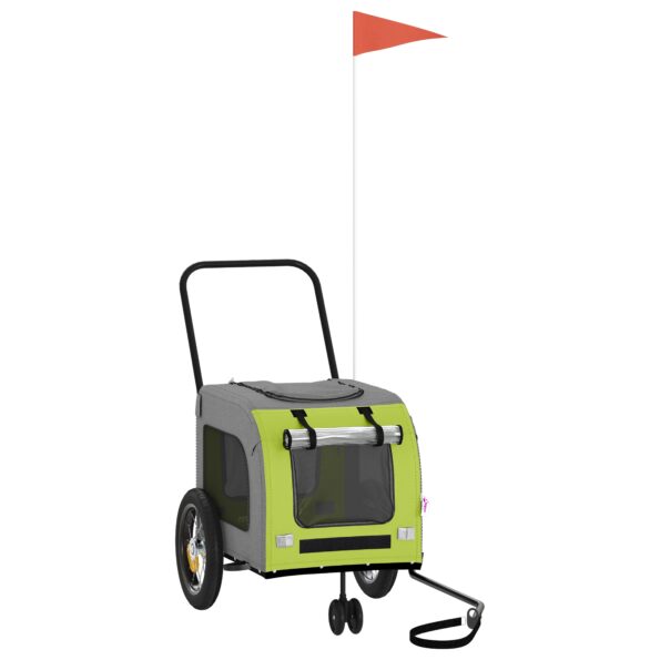 vidaXL Zelený kočík pre psov Polyester, Oceľ 124 x 53 x 53 cm Skladací – Obrázok 2