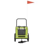 vidaXL Zelený kočík pre psov Polyester, Oceľ 124 x 53 x 53 cm Skladací – Obrázok 3