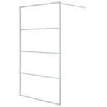 vidaXL Sprchová zástena strieborná 115x195 cm priehľadné ESG sklo – Obrázok 2