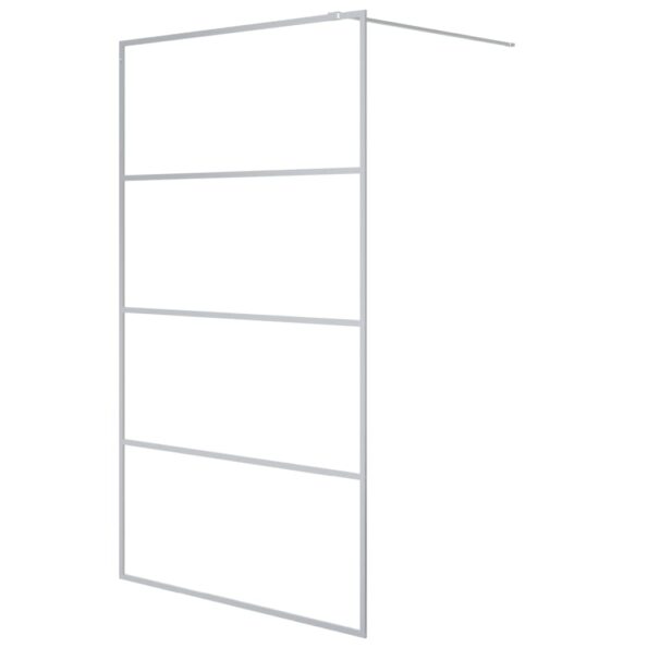 vidaXL Sprchová zástena strieborná 115x195 cm priehľadné ESG sklo – Obrázok 2