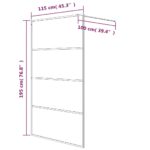 vidaXL Sprchová zástena strieborná 115x195 cm priehľadné ESG sklo – Obrázok 7