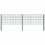 vidaXL Plotový panel so stĺpikmi, železo 3,4x0,8 m, zelený