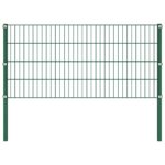 vidaXL Plotový panel so stĺpikmi, železo 3,4x0,8 m, zelený – Obrázok 2