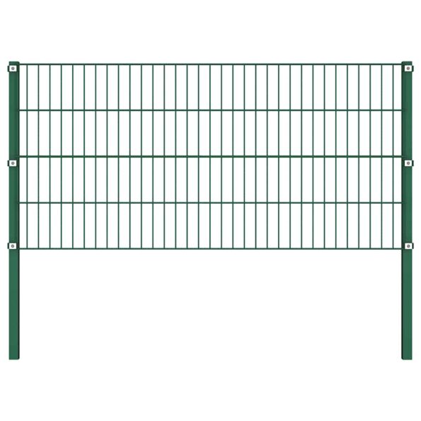 vidaXL Plotový panel so stĺpikmi, železo 5,1x0,8 m, zelený – Obrázok 2