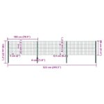 vidaXL Plotový panel so stĺpikmi, železo 5,1x0,8 m, zelený – Obrázok 5
