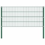 vidaXL Plotový panel so stĺpikmi, železo 6,8x0,8 m, zelený – Obrázok 2