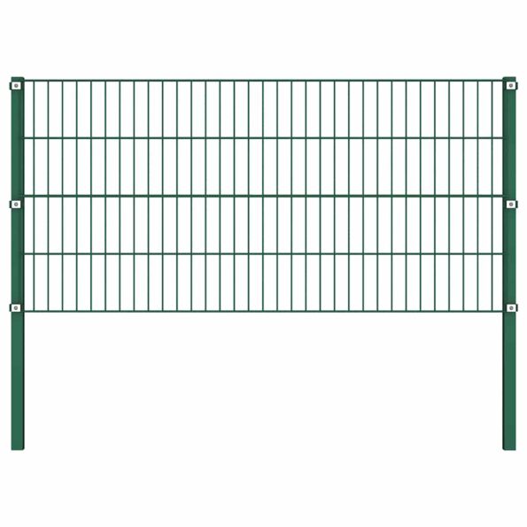 vidaXL Plotový panel so stĺpikmi, železo 6,8x0,8 m, zelený – Obrázok 2