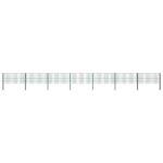 vidaXL Plotový panel so stĺpikmi, železo 11,9x0,8 m, zelený