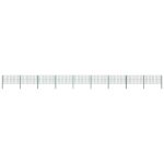 vidaXL Plotový panel so stĺpikmi, železo 15,3x0,8 m, zelený