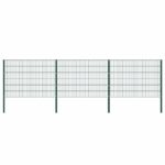 vidaXL Plotový panel so stĺpikmi, železo 5,1x1,2 m, zelený