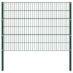 vidaXL Plotový panel so stĺpikmi, železo 5,1x1,2 m, zelený – Obrázok 2