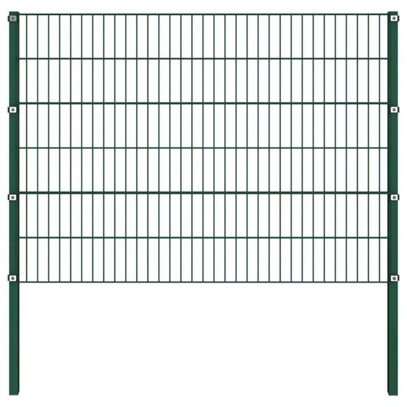 278663_2.jpg vidaXL Plotový panel so stĺpikmi, železo 5,1x1,2 m, zelený – Obrázok 2