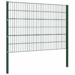 vidaXL Plotový panel so stĺpikmi, železo 5,1x1,2 m, zelený – Obrázok 3