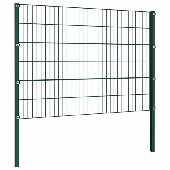278663_3.jpg vidaXL Plotový panel so stĺpikmi, železo 5,1x1,2 m, zelený – Obrázok 3