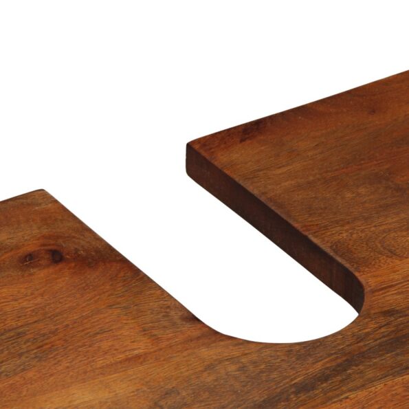 Súprava kúpeľňového nábytku vidaXL 2 kusy Solid Rough Wood Mango, Kúpeľňová skriňa vidaXL 62x33x58 cm z masívneho dreva mango, Kúpeľňové zrkadlo vidaXL 50x70x3 cm z masívneho dreva mango – Obrázok 8