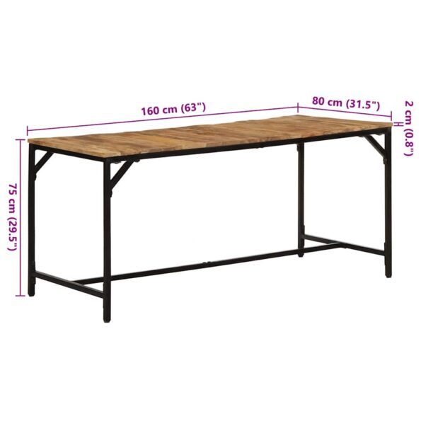 373605_9.jpg vidaXL Jedálenský stôl 160x80x75 cm masívne surové mangovníkové drevo – Obrázok 9