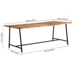 vidaXL Jedálenský stôl 200x100x75cm masívne mangovníkové drevo – Obrázok 9