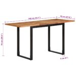 vidaXL Jedálenský stôl 140x70x75 cm, akáciový masív – Obrázok 9