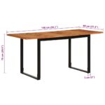 vidaXL Jedálenský stôl 160x80x75 cm, akáciový masív – Obrázok 9