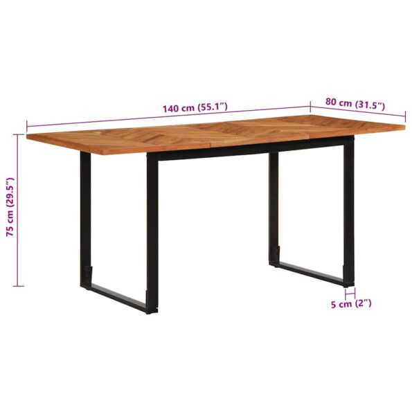 373618_9.jpg vidaXL Jedálenský stôl 160x80x75 cm, akáciový masív – Obrázok 9