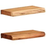vidaXL Nástenné police 2 ks 30x20x3,5 cm, akáciový masív