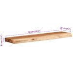 vidaXL Nástenné police 2 ks 60x20x3,5 cm, akáciový masív – Obrázok 10