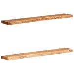 vidaXL Nástenné police 2 ks 100x20x3,5 cm, akáciový masív